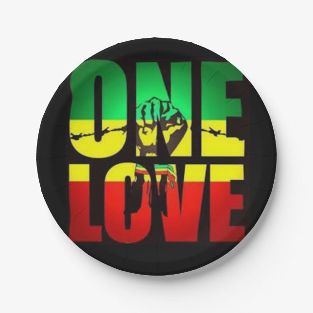 Rasta One Love Paper Plates (Front)