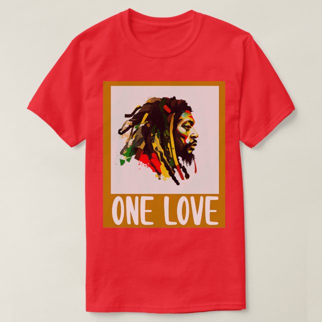 Rasta One Love Reggae Rastafari T-Shirt (Design Front)