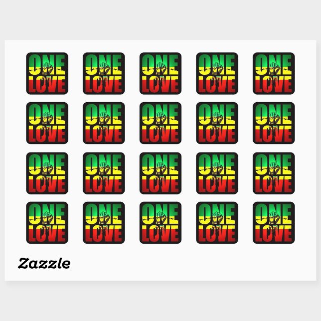 Rasta One Love Square Sticker (Sheet)