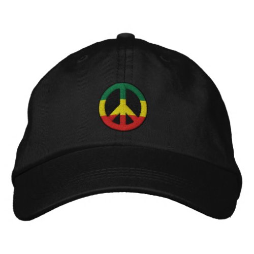 Rasta Peace Embroidered Hat