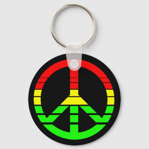 Rasta Peace Keychain