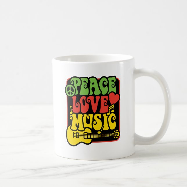 Rasta Peace Love Music Coffee Mug (Right)