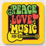 Rasta Peace Love Music Drink Coaster at Zazzle