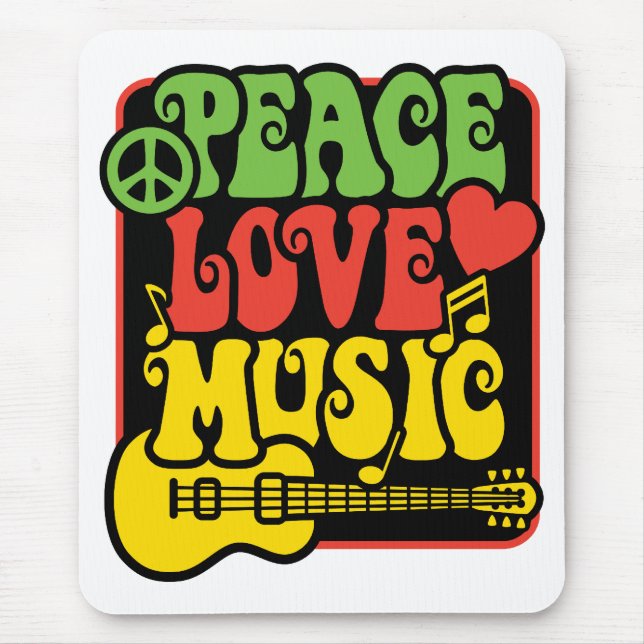 Rasta Peace-Love-Music Mouse Pad (Front)