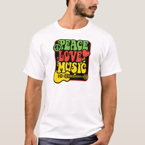 Rasta PEACE_LOVE_MUSIC T_Shirt