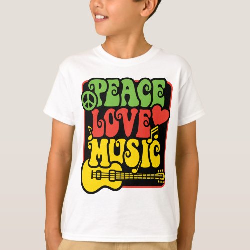 Rasta PEACE_LOVE_MUSIC T_Shirt