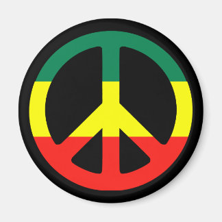 rasta peace sign magnet