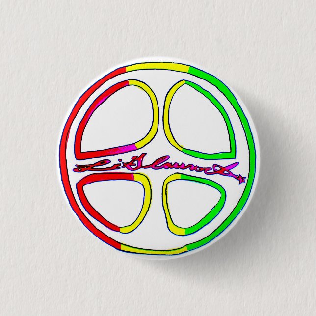 Rasta Peace Sign Pinback Button (Front)