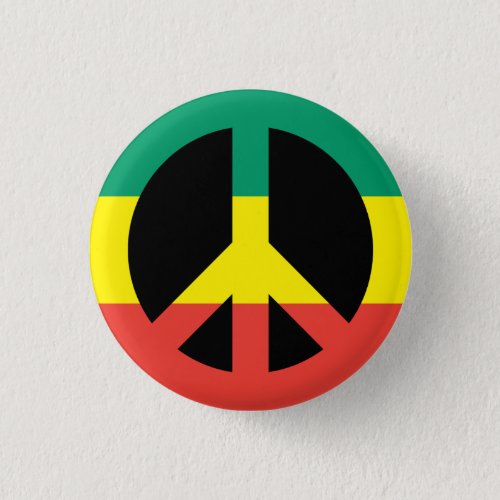 Rasta Peace Symbol Button