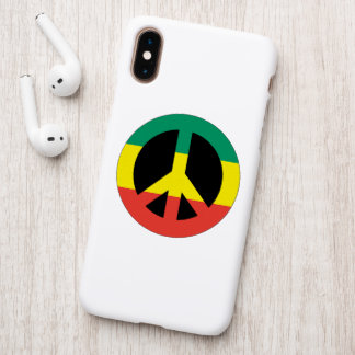 Rasta Peace Symbol Button Patch