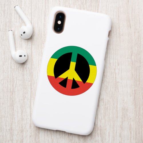 Rasta Peace Symbol Button Patch