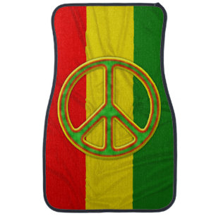 Rasta Peace Symbol Car Mat