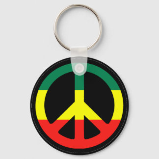 Rasta Peace Symbol Keychain