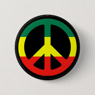Rasta Peace Symbol Pinback Button