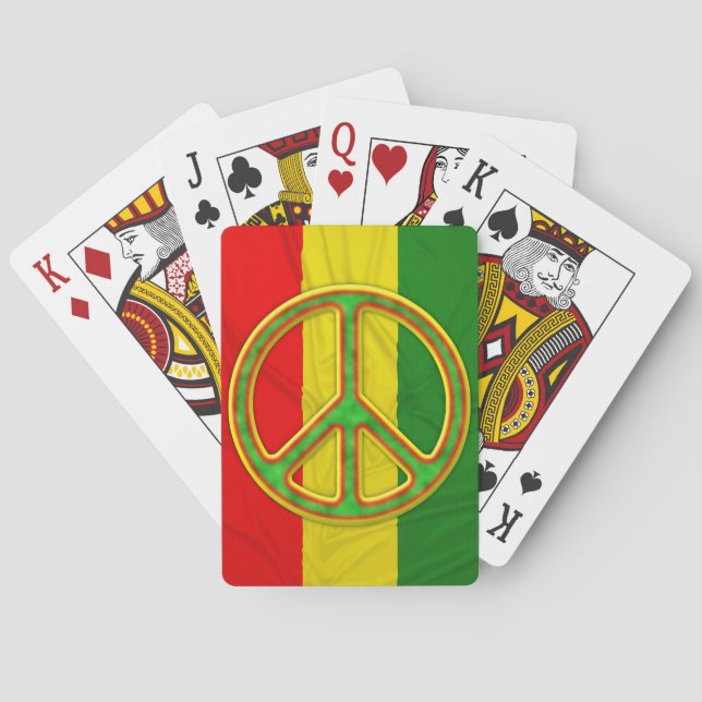 Rasta Peace Symbol Poker Cards (Back)