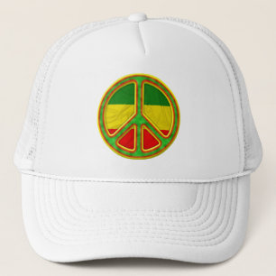 Rasta Peace Symbol Trucker Hat
