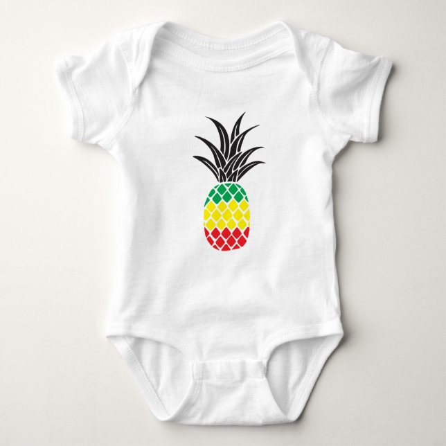 Rasta Pineapple Baby Bodysuit (Front)
