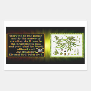 Rasta Prayer Recited before the Smoking Ceremony Rectangular Sticker