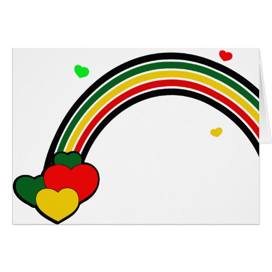Rasta Rainbow and Hearts Cards (Front Horizontal)