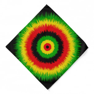 Rasta Red Yellow Green Tie Dye Pattern Bandana