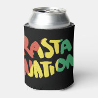 rasta reggae graffiti flag can cooler