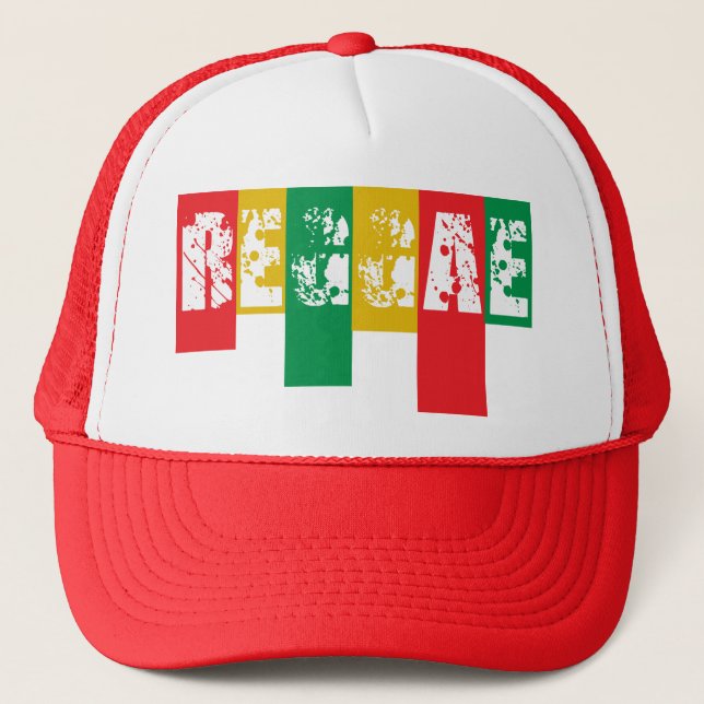 rasta reggae graffiti flag trucker hat (Front)