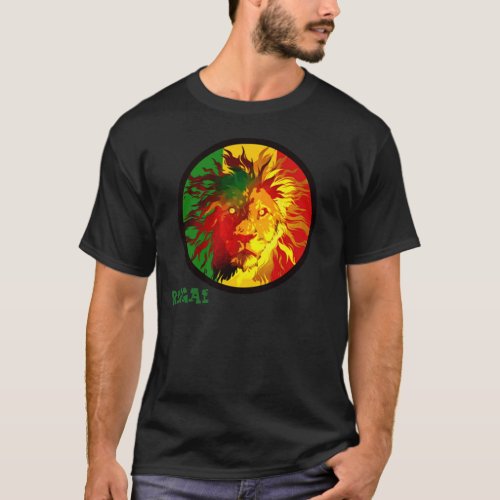 rasta reggae lion flag T_Shirt