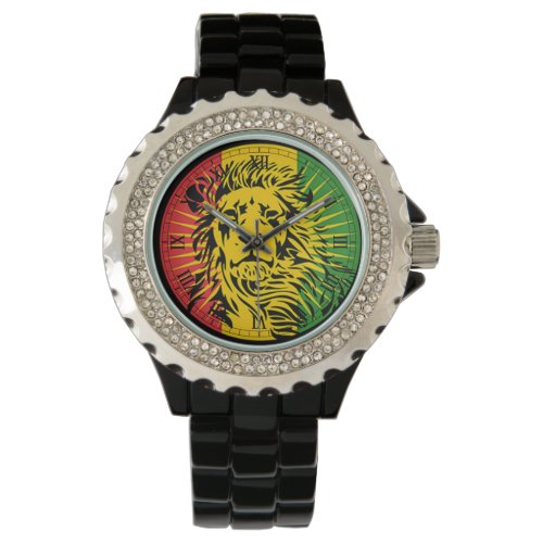 rasta reggae lion flag watch