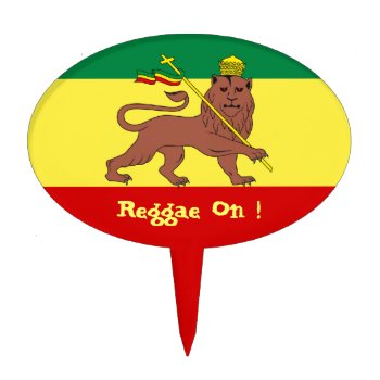 Rasta Reggae Lion Of Judah Cake Topper by DigitalDreambuilder at Zazzle