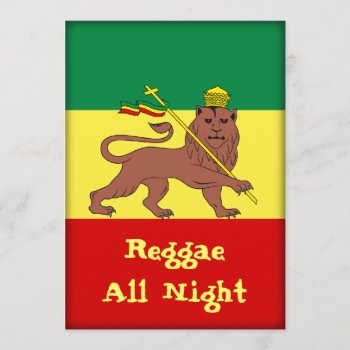 Rasta Reggae Lion Of Judah Invitation by DigitalDreambuilder at Zazzle