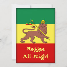 Rasta Reggae Lion Of Judah Invitation at Zazzle