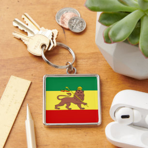 Rasta Reggae Lion of Judah Keychain