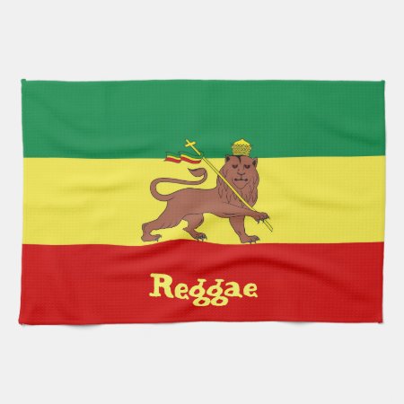Rasta Reggae Lion Of Judah Kitchen Towel