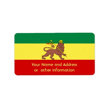 Rasta Reggae Lion Of Judah Label by DigitalDreambuilder at Zazzle
