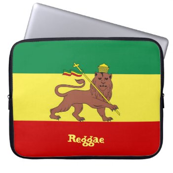 Rasta Reggae Lion Of Judah Neoprene 15" Sleeve by DigitalDreambuilder at Zazzle