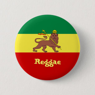 Rasta Reggae Lion of Judah Pinback Button