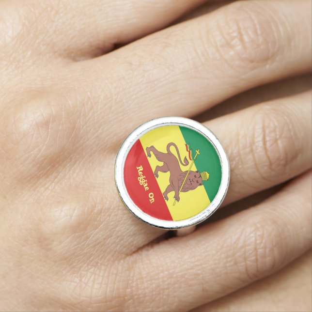 Rasta Reggae Lion of Judah Reggae On Ring (In Situ)
