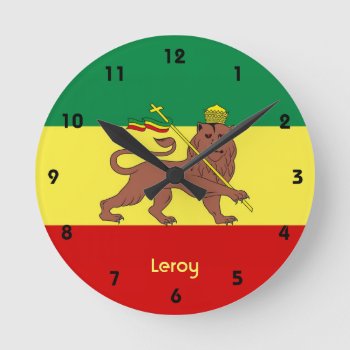 Rasta Reggae Lion Of Judah Wall Clock by DigitalDreambuilder at Zazzle