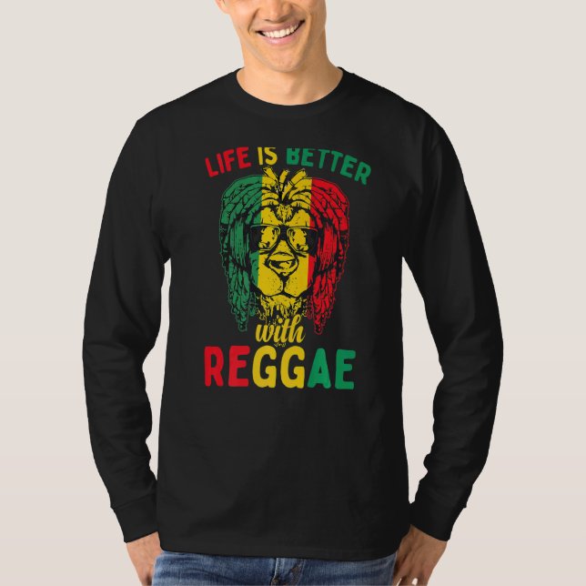 Rasta Reggae Lion Sunglass Rastafarian Reggae T-Shirt (Front)