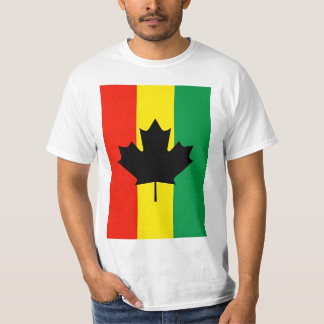 Rasta Reggae Maple Leaf Flag T-Shirt (Front)