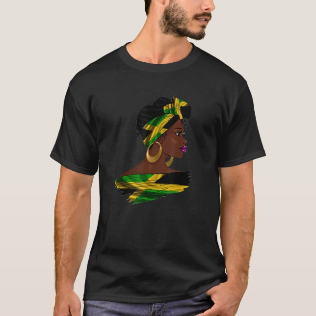 Rasta Reggae Messy Bun Hair Hippie Rastafarian Jam T-Shirt (Front)