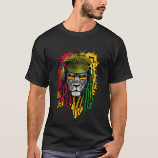 Rasta Reggae Music Lion of Judah Rastafari Pride J T-Shirt