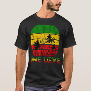 Rasta Reggae One Love Retro Vintage Sunset Jamaica T-Shirt