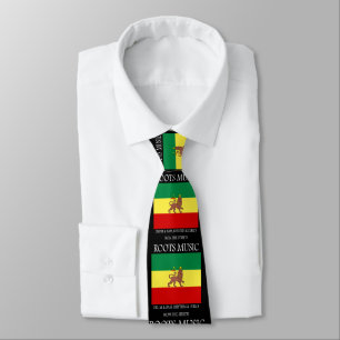 Rasta - Roots Music Ethiopia Flag Lion of Judah Ti Neck Tie