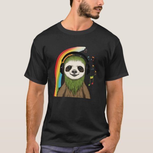 Rasta Sloth Stylish Rastafari Reggae  Jamaica Vib T_Shirt