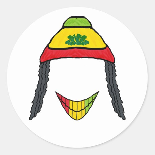 Rasta Smile Classic Round Sticker