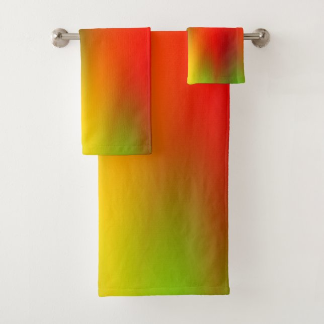 Rasta Splash of Color Bath Towel Set (Insitu)
