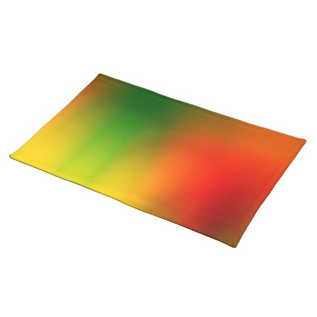 Rasta Splash of Color Cloth Placemat (On Table)