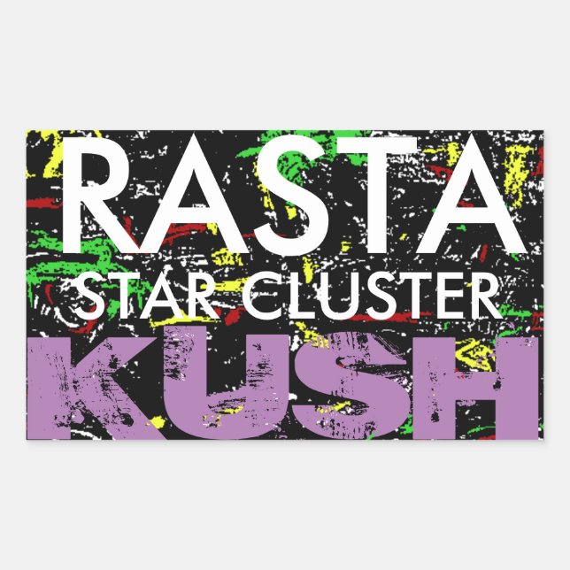 RASTA STAR CLUSTER KUSH RECTANGULAR STICKER (Front)