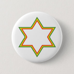 Rasta Star of David Pinback Button